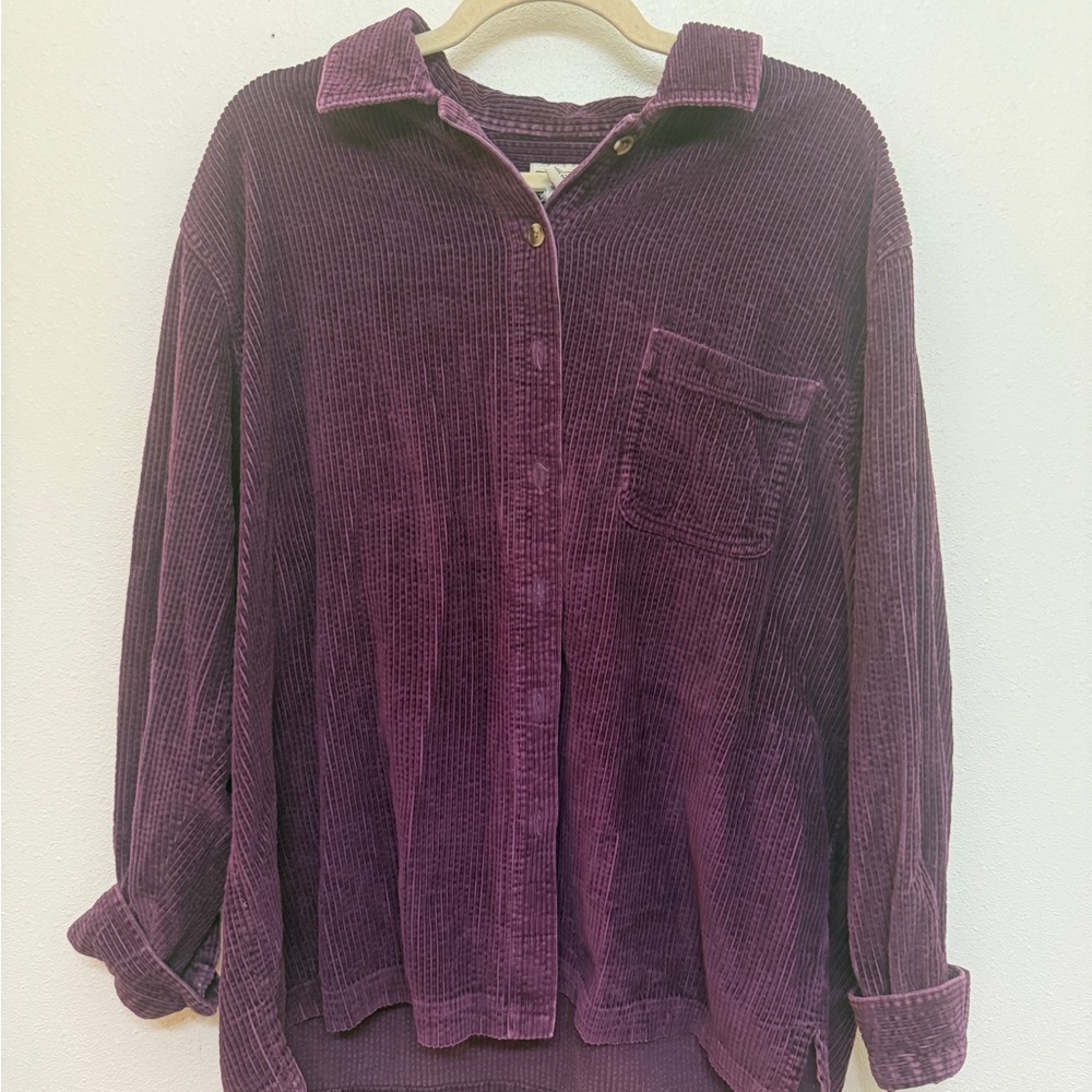 VINTAGE L.L. Bean Deep Purple Corduroy Shirt